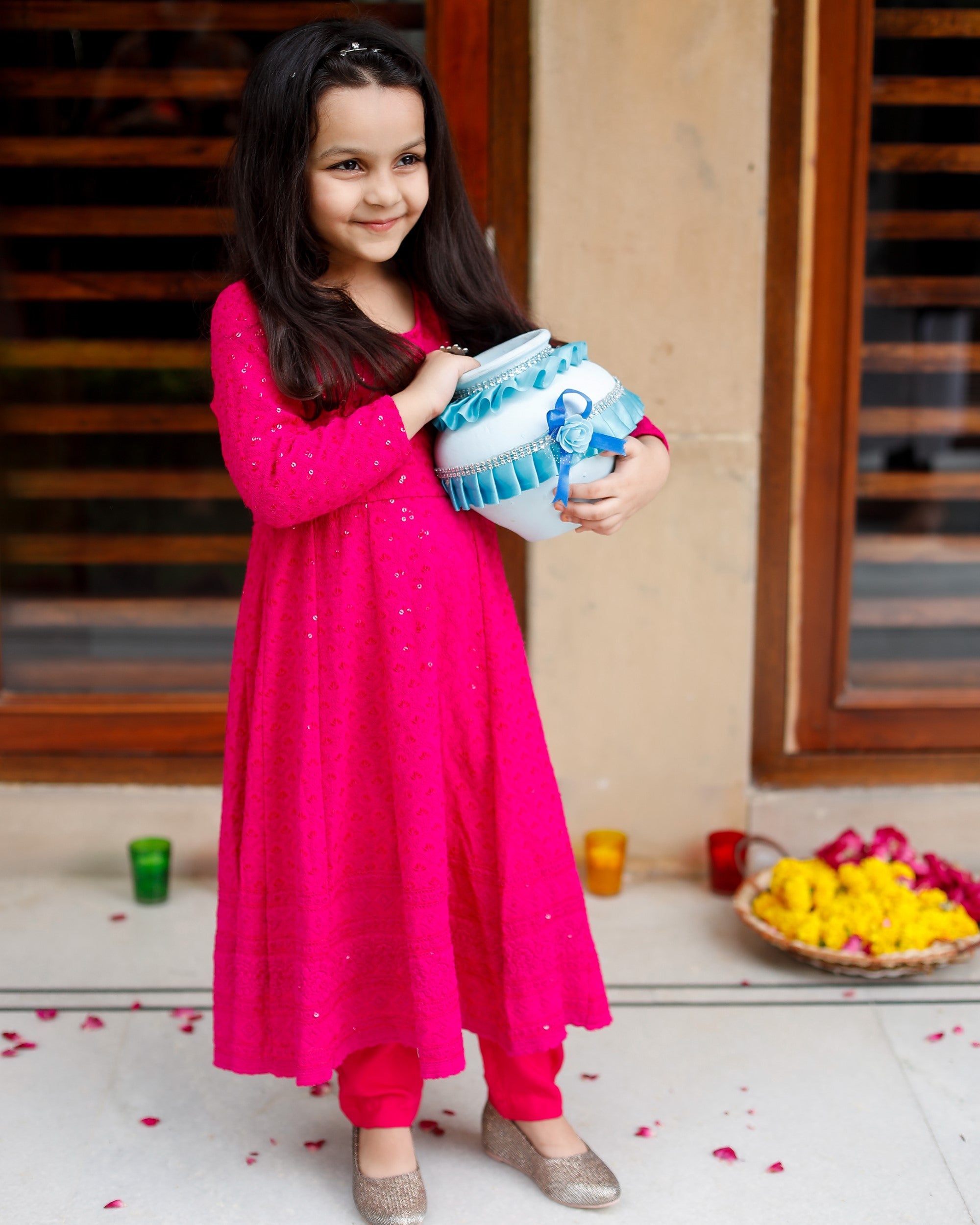 Beautiful Pink Chikankari Anarkali