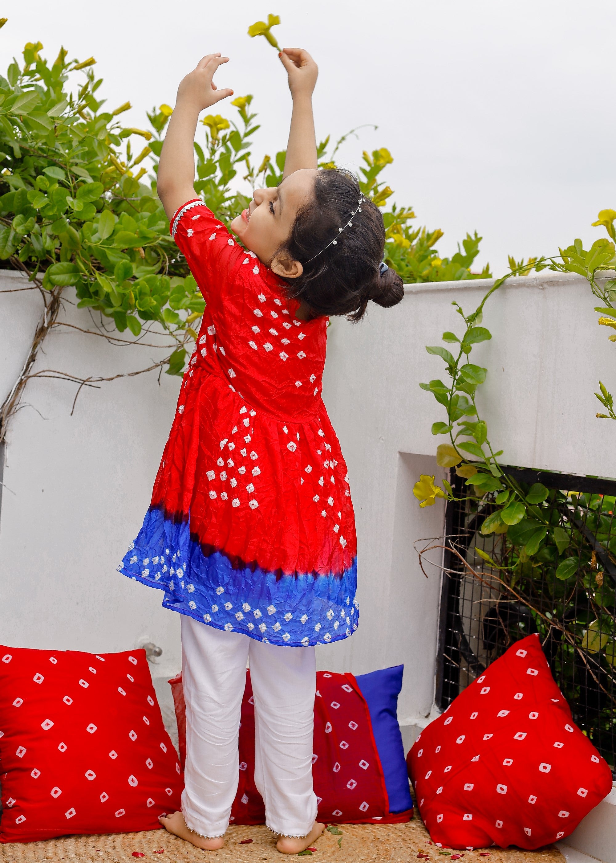 Beautiful Red Bandhani Kurta Set