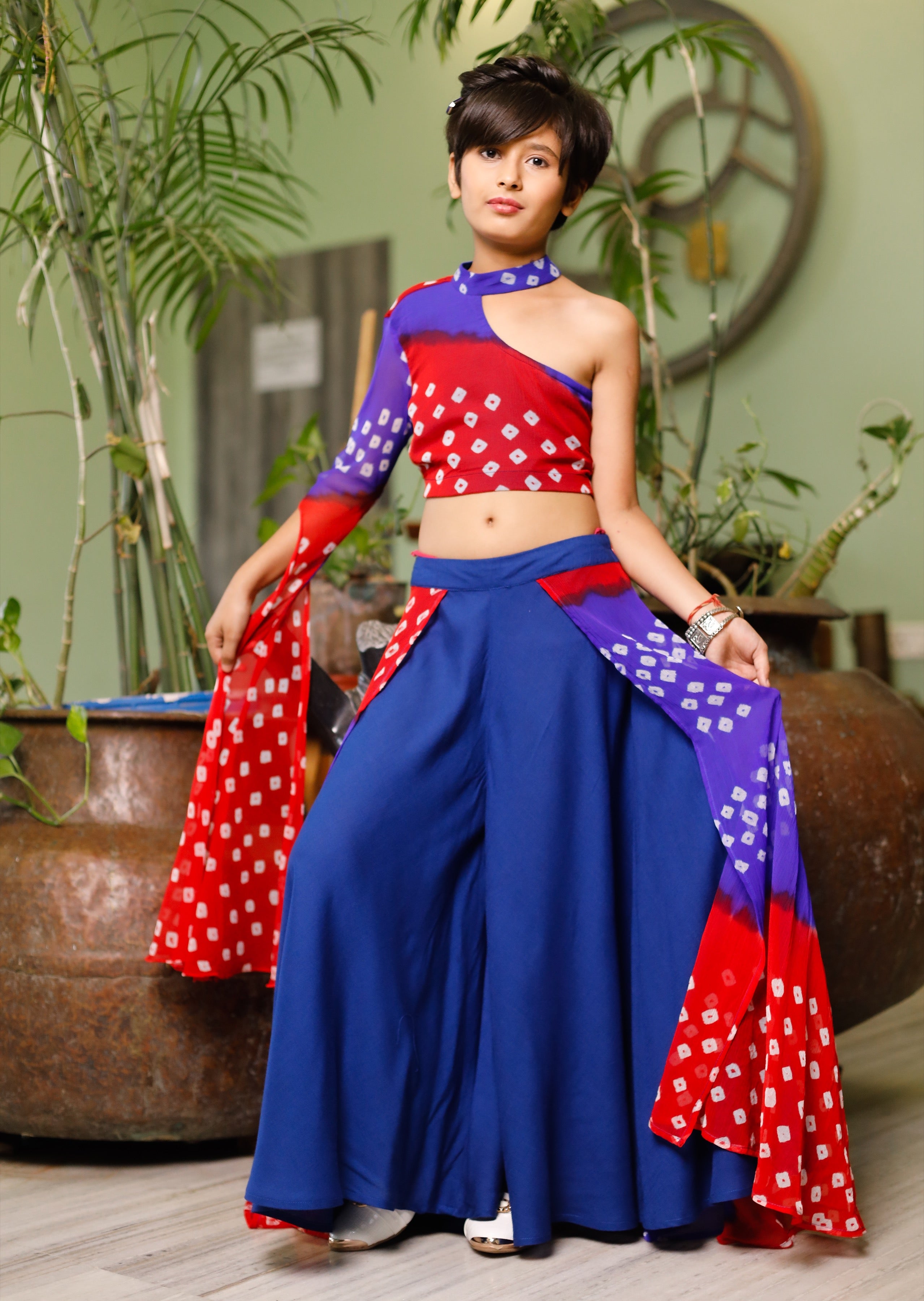 Rosie Red One Shoulder Lehenga Set