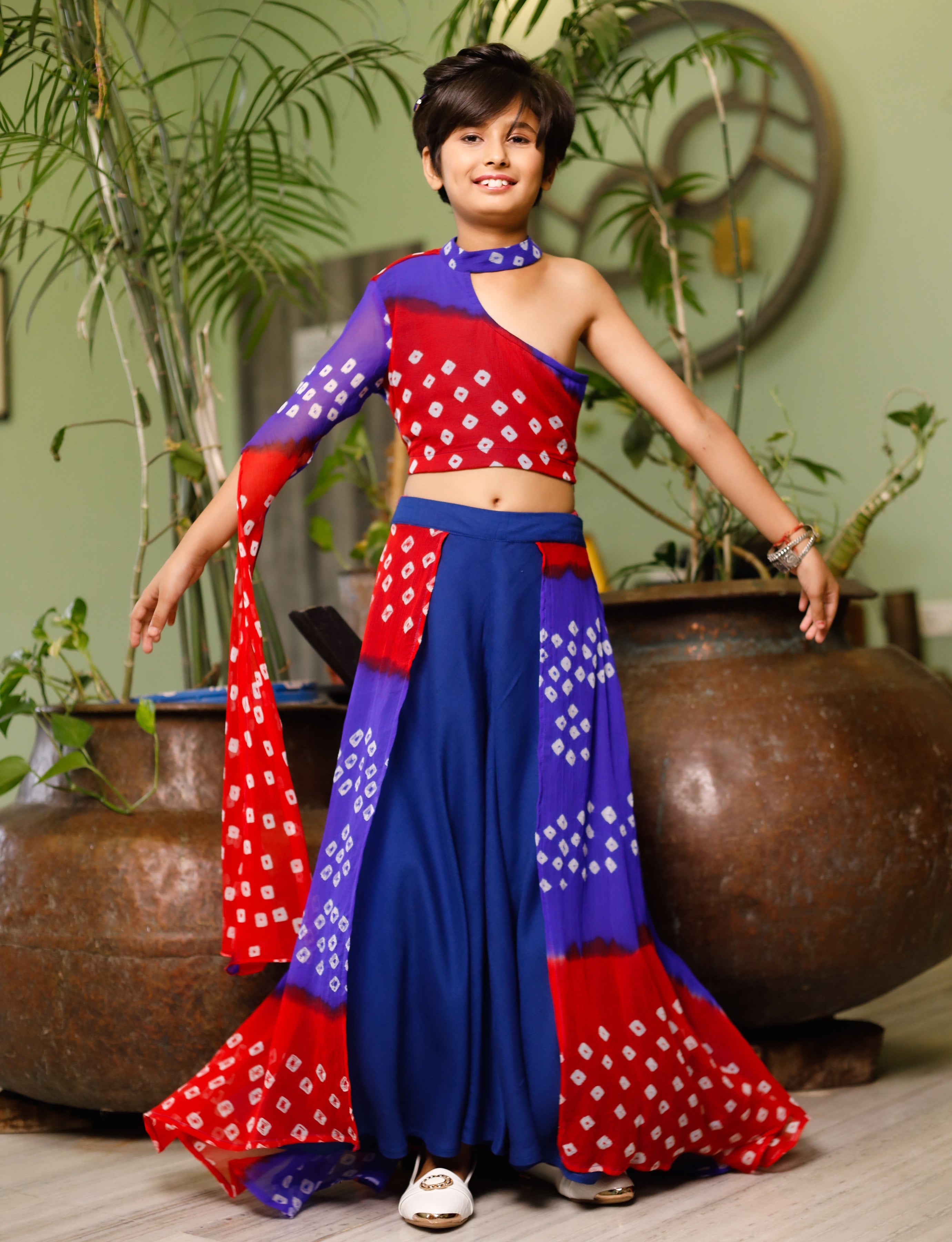 Rosie Red One Shoulder Lehenga Set