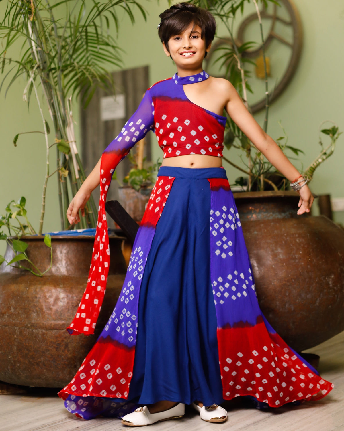 Rosie Red One Shoulder Lehenga Set