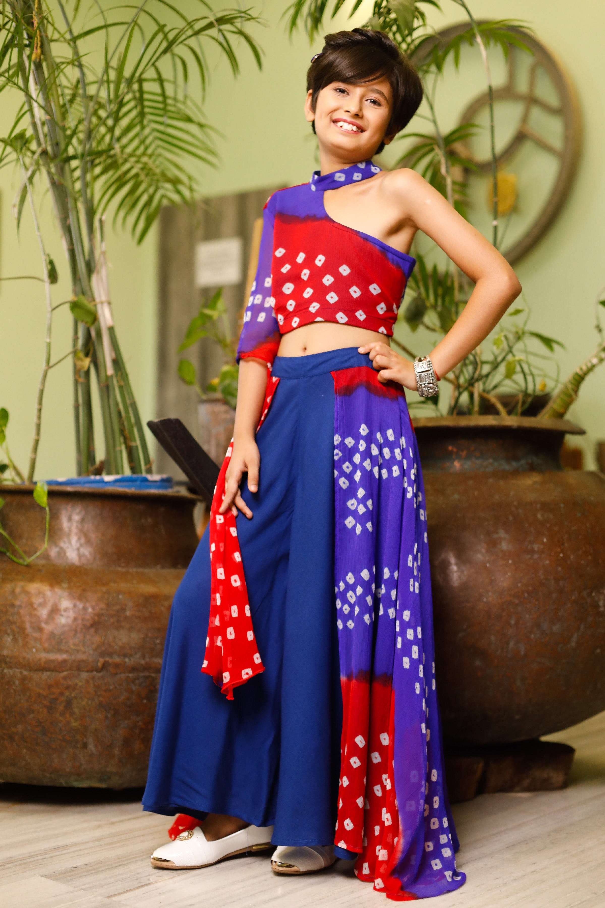 Rosie Red One Shoulder Lehenga Set