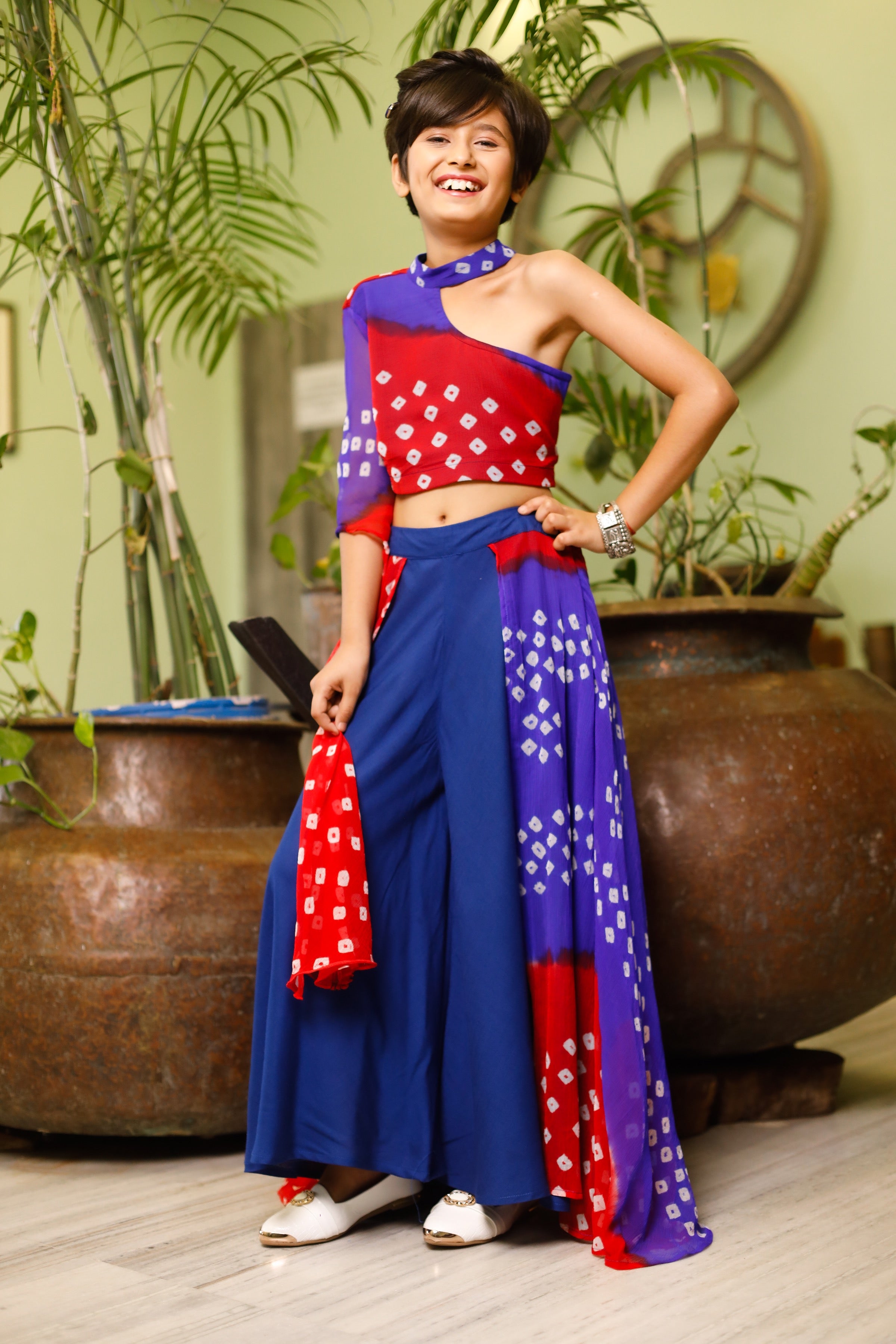 Rosie Red One Shoulder Lehenga Set