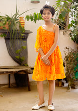 Salem Orange Bandhej Dress