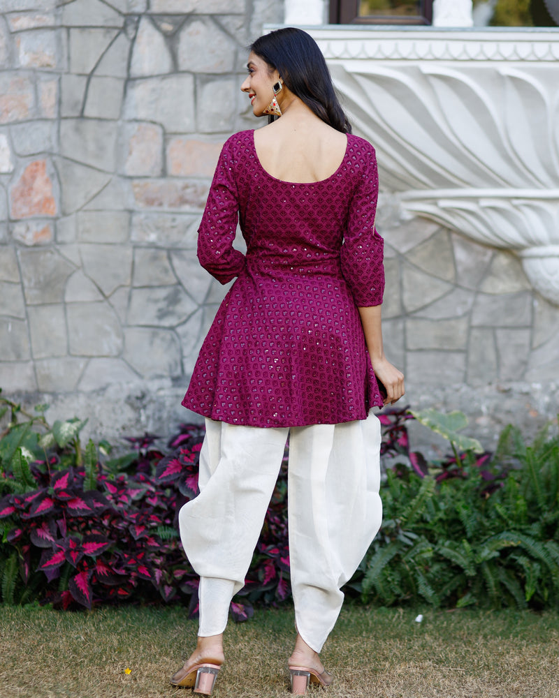 Dhoti top peplum dress