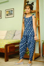 Teal Blue Dhoti Set