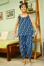 Teal Blue Dhoti Set