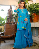 Brig Blue Bandhej Suit Set