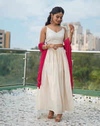 Blush white Lehenga set