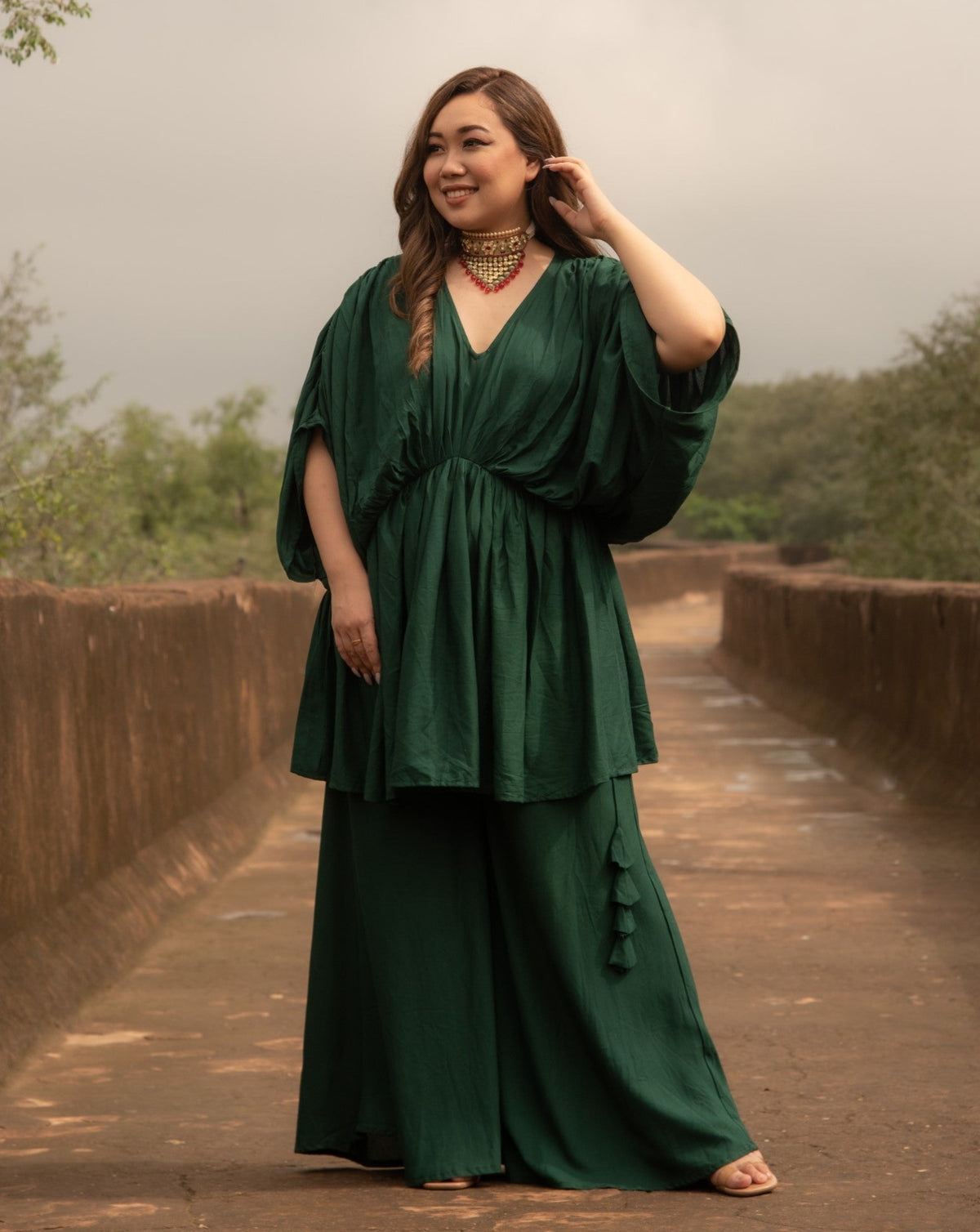 Forest green cord set