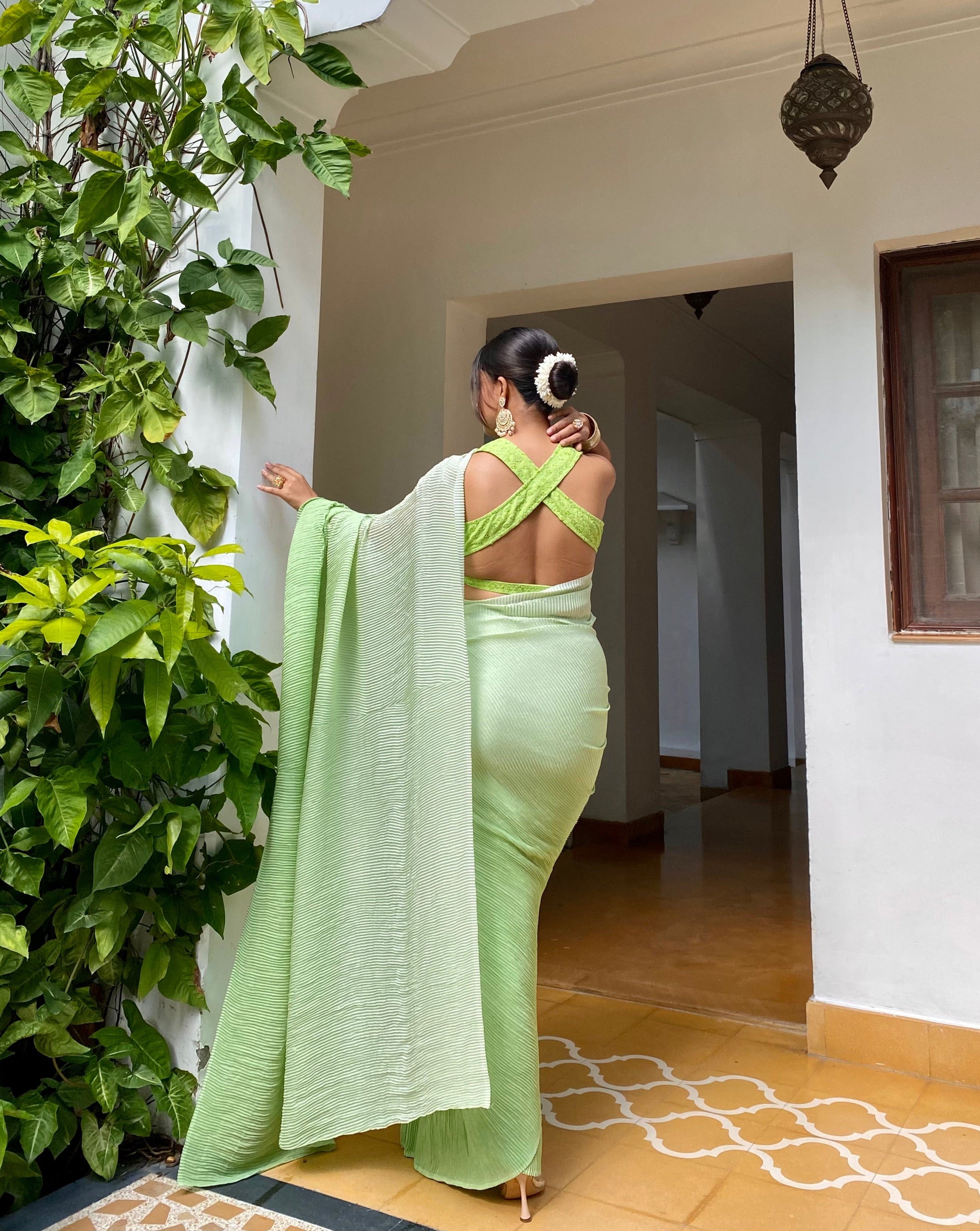 Shyla Green Crush Saree