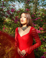Gorgeous Red Frill Suit Set