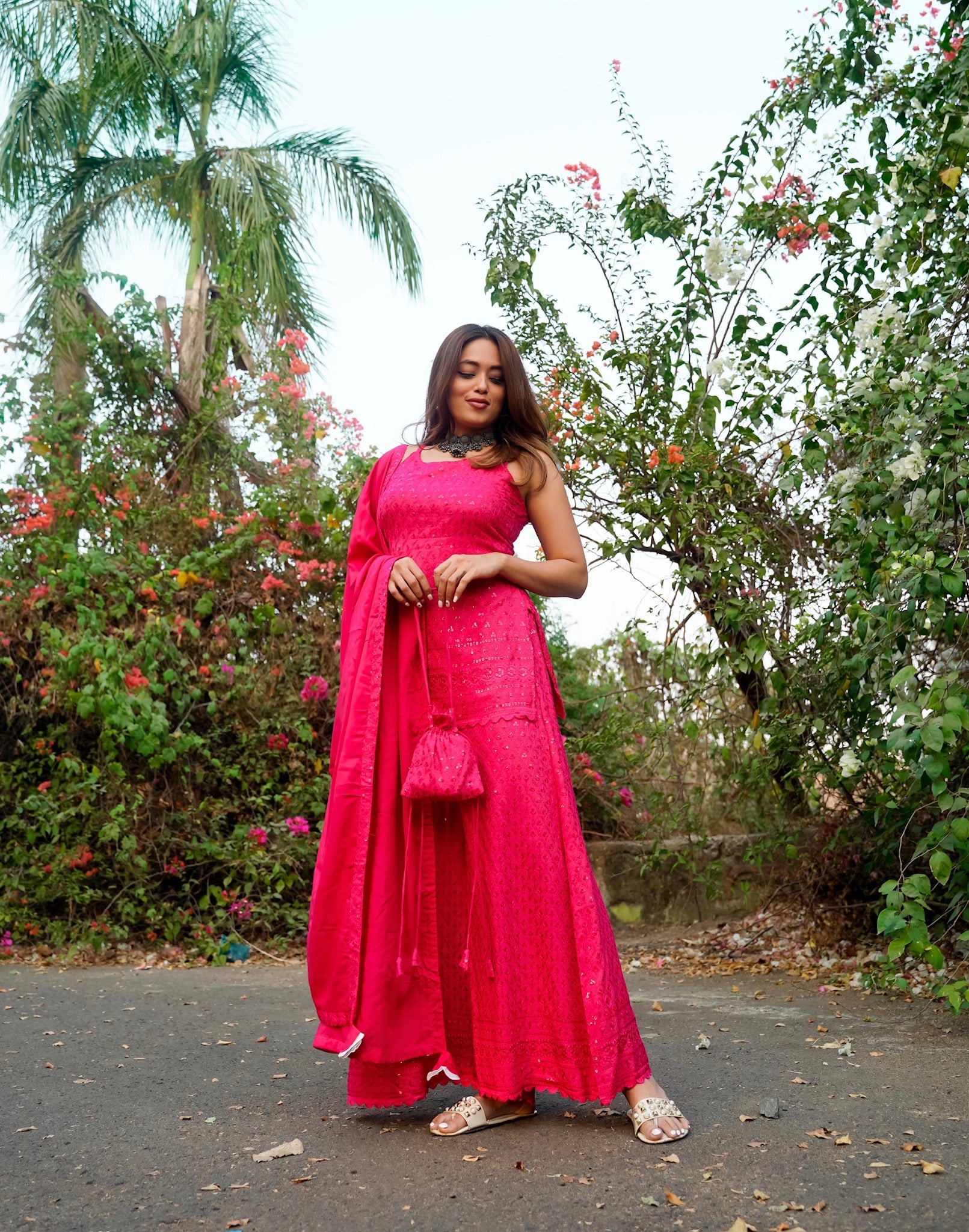 Gulabo Pink Chikankari suit