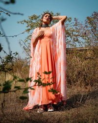 Wisteria Peach Tie Dye Kaftan