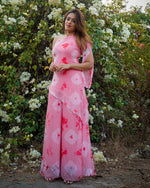 Embellished Peach Pink One shoulder Kurta Set
