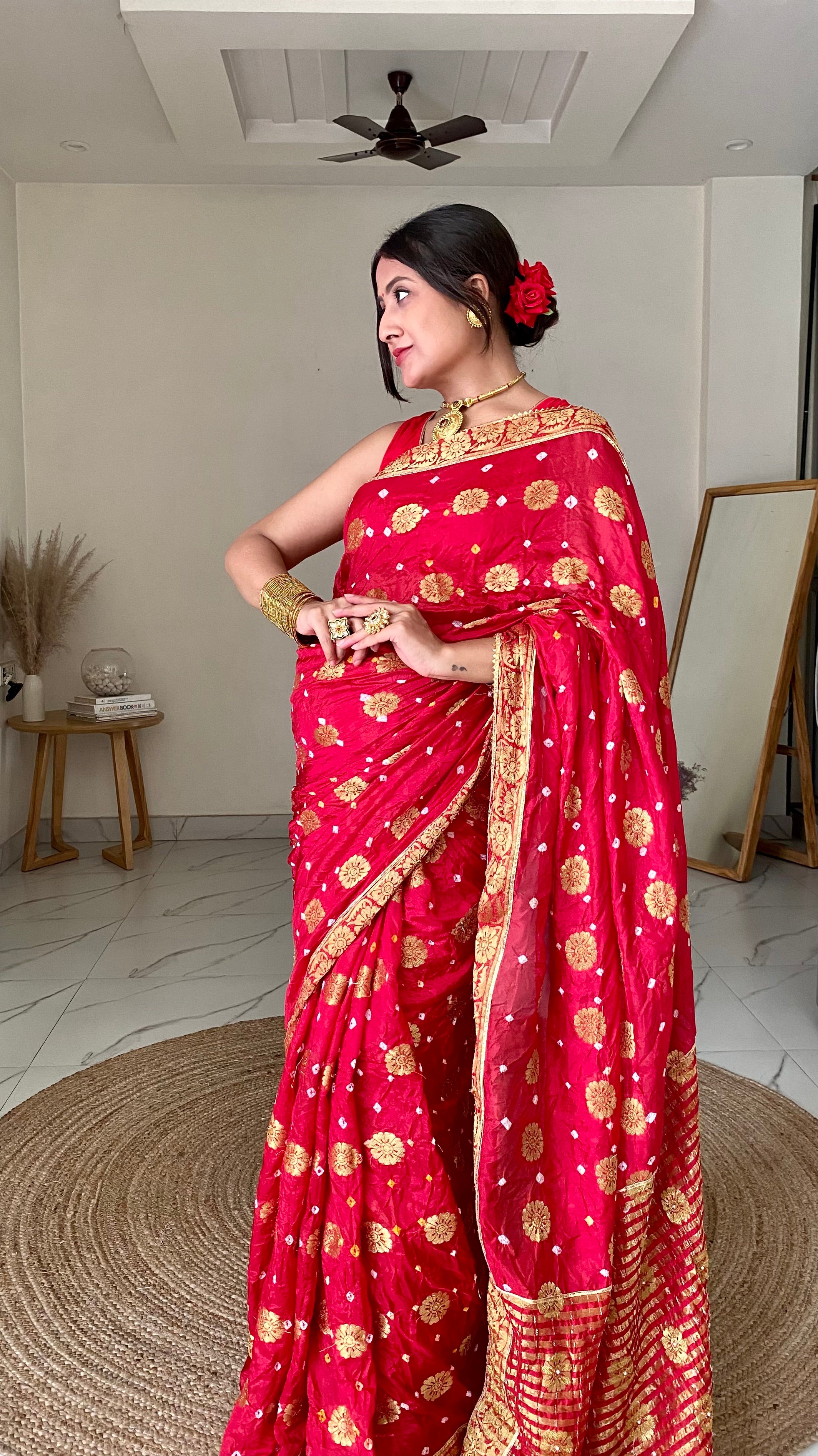 Sara Red Silk Saree