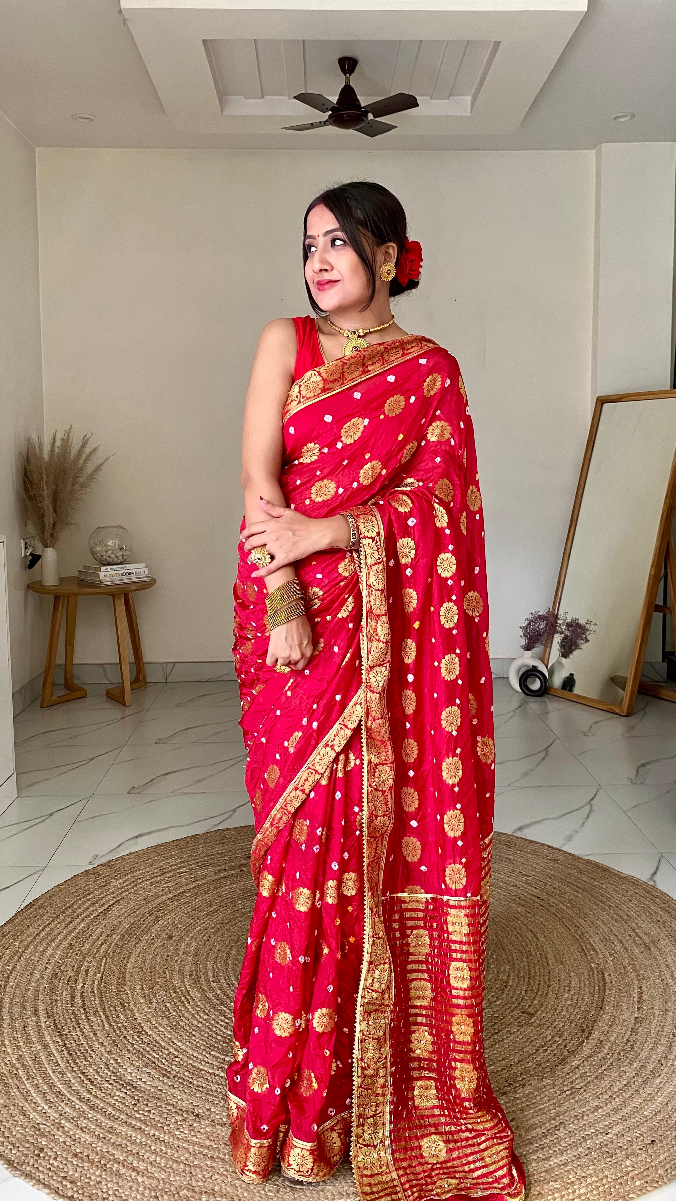 Sara Red Silk Saree