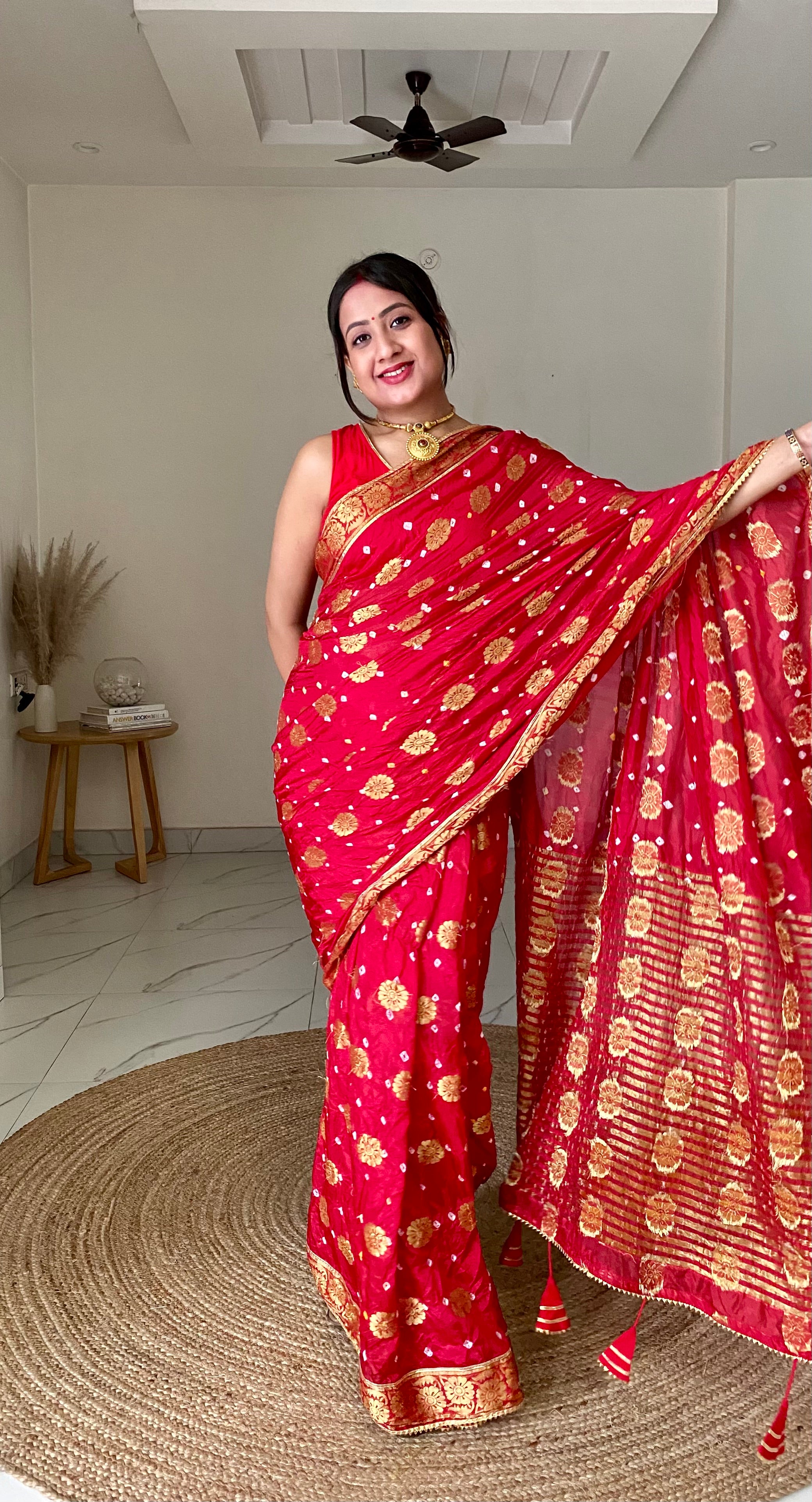 Sara Red Silk Saree