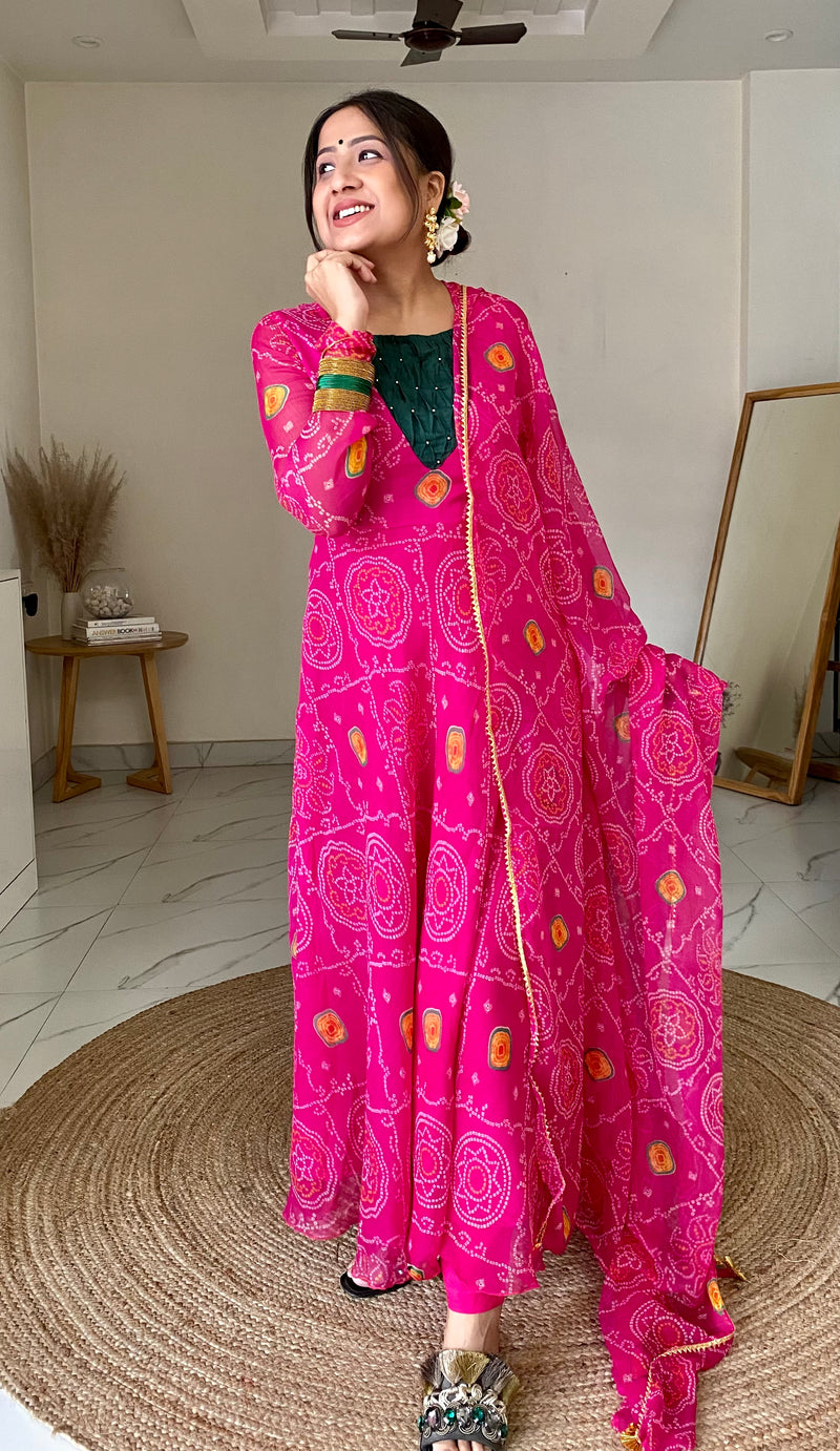 Lilah Rani Bandhej Suit