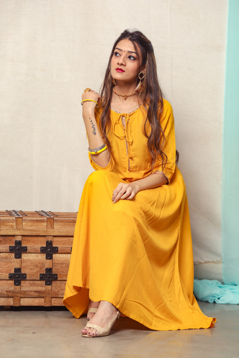 Turmeric Yellow Gotta Design Dress