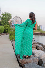 Tidal Green One shoulder Kaftan Dress