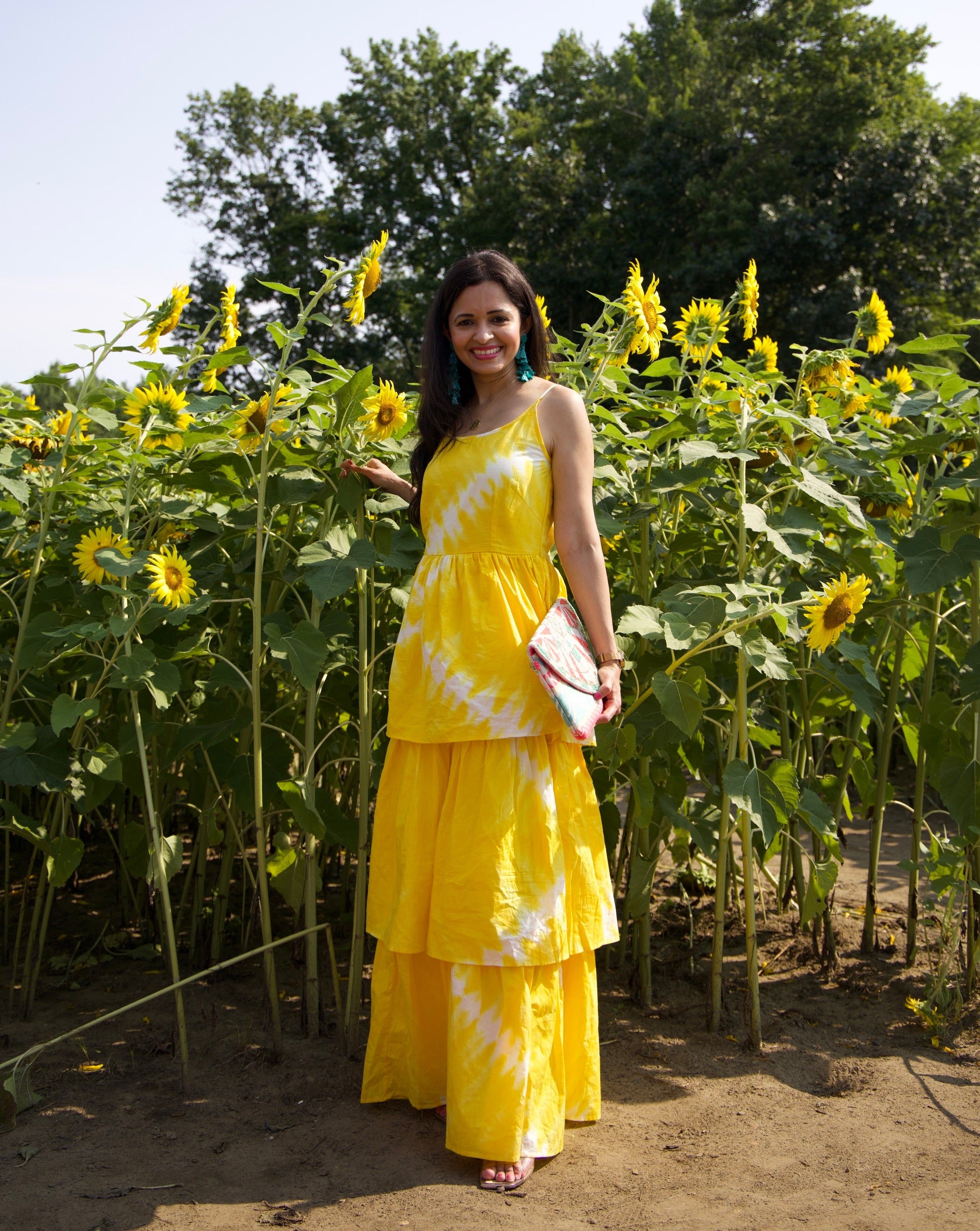 Yellow Shibori Tie Dye Dress