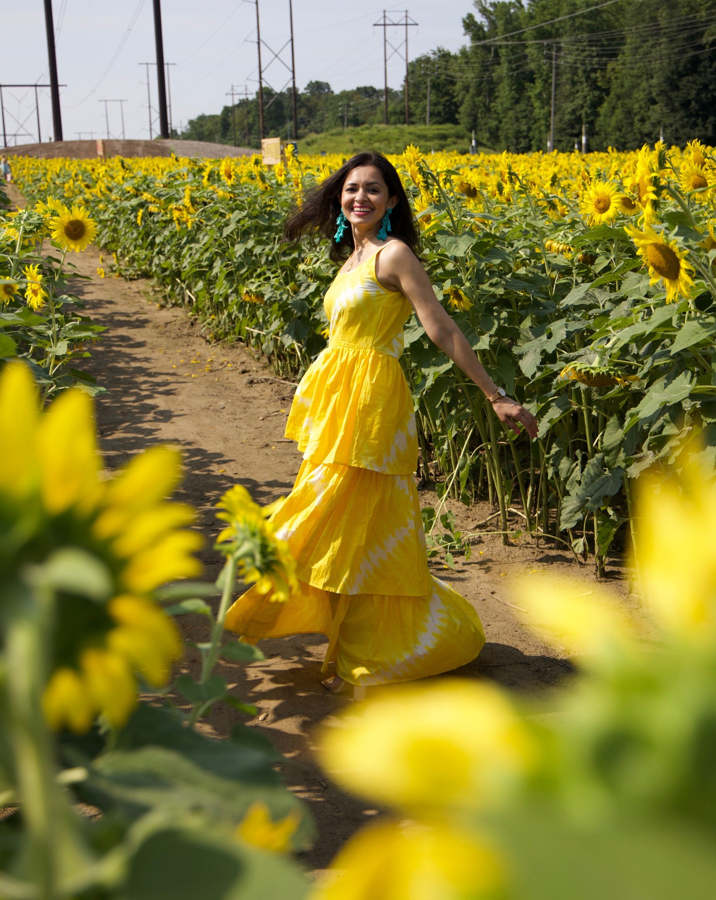 Yellow Shibori Tie Dye Dress