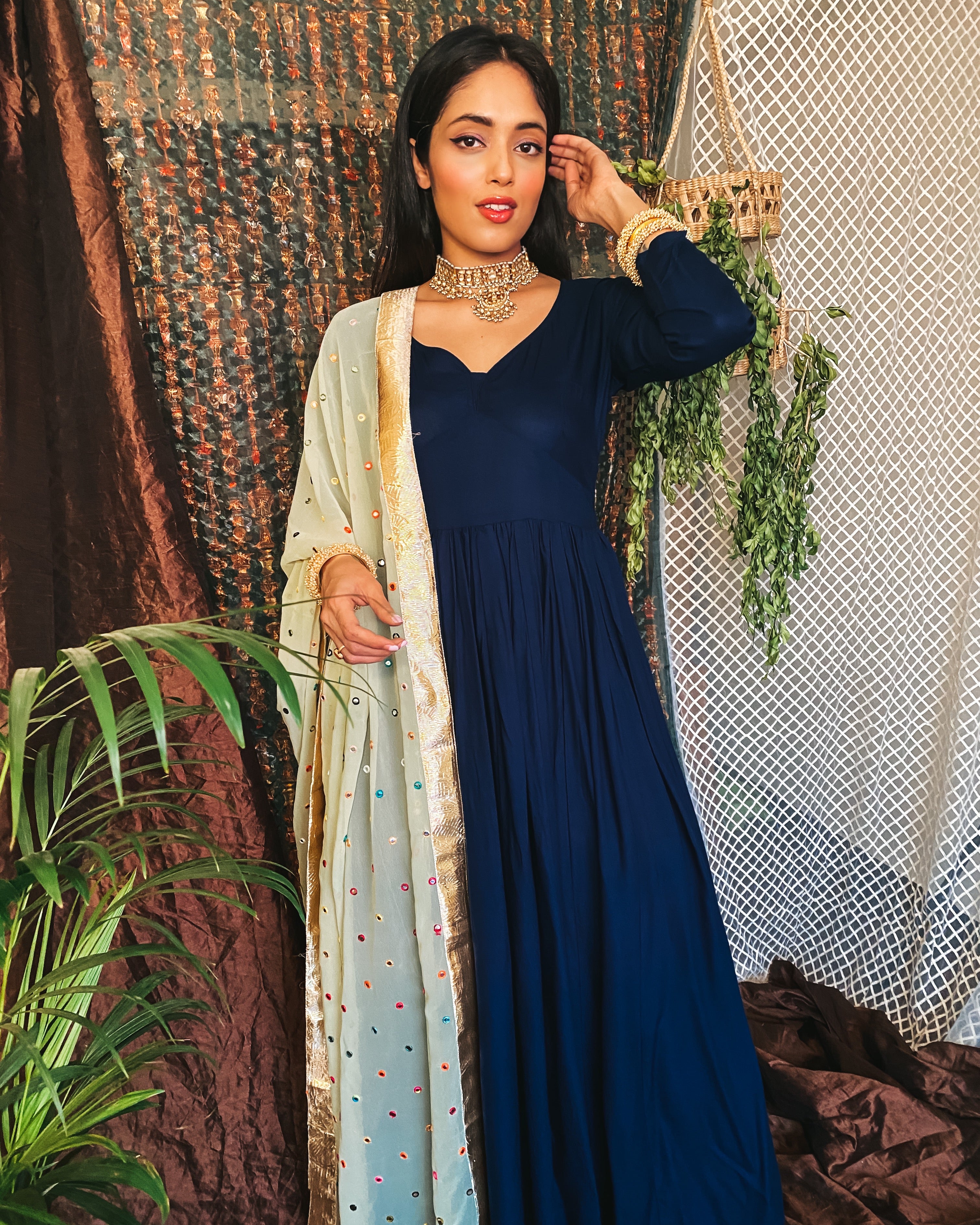 Dream blue kanchli suit