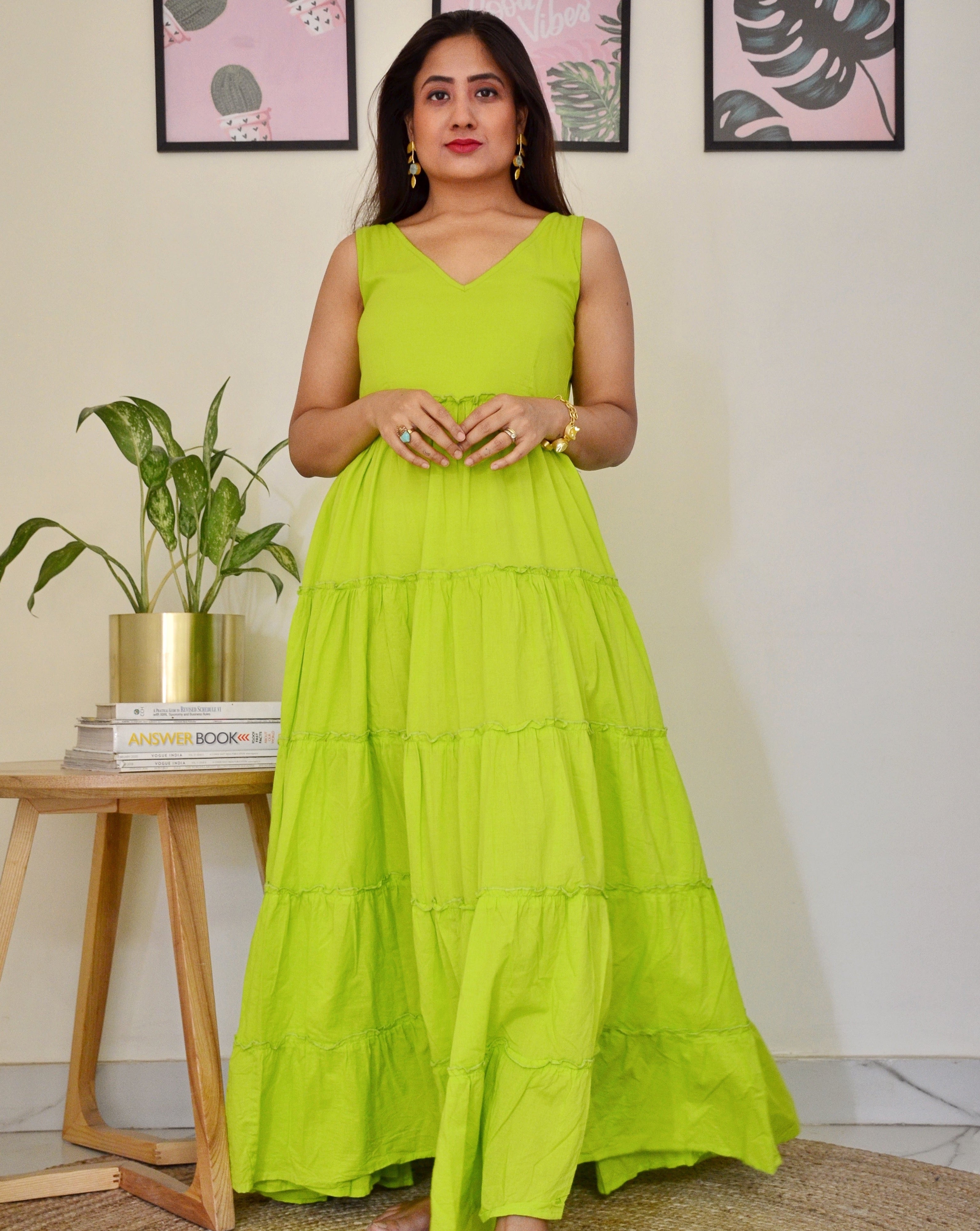 Lemon Green Long Dress