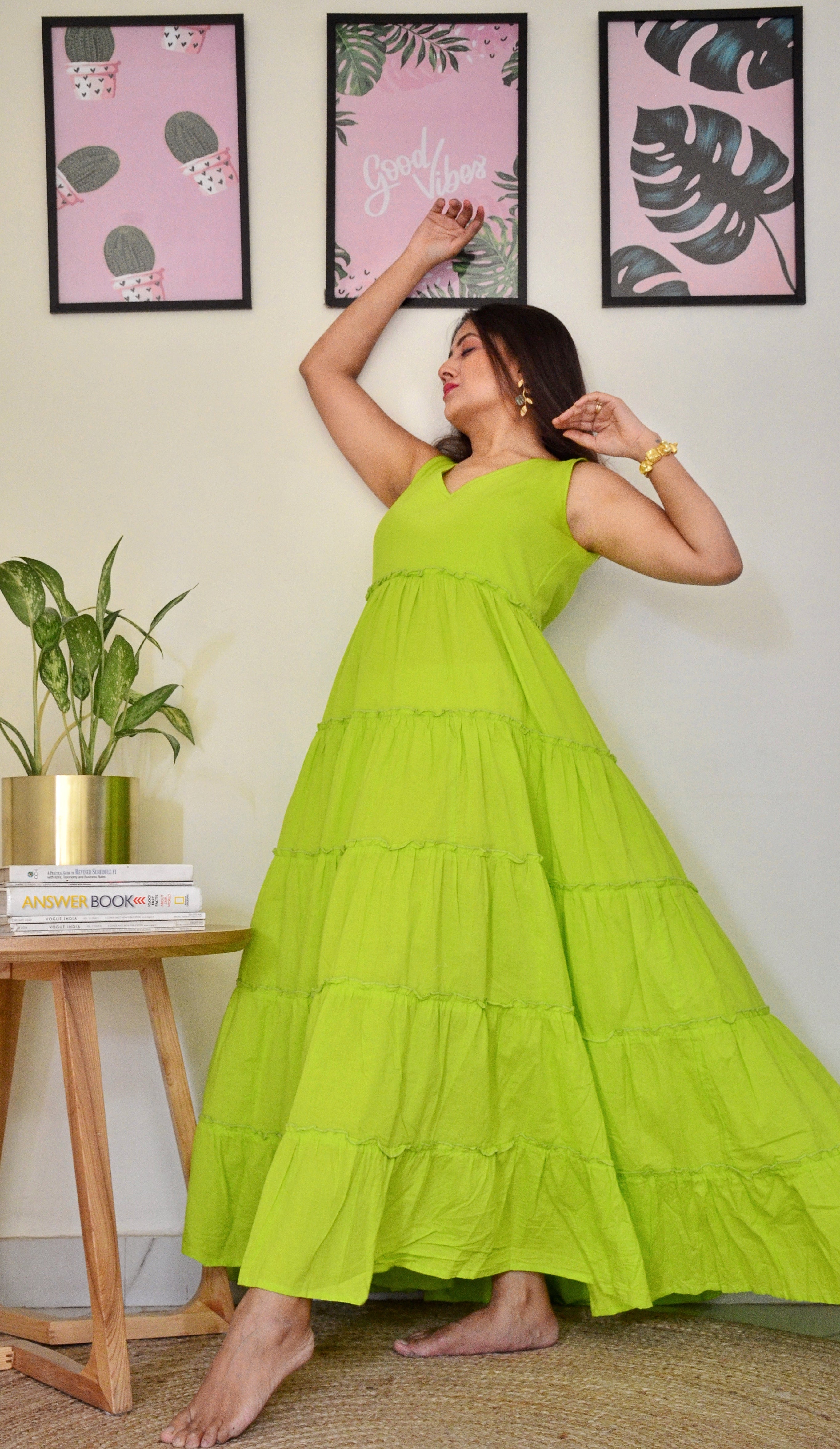 Lemon Green Long Dress