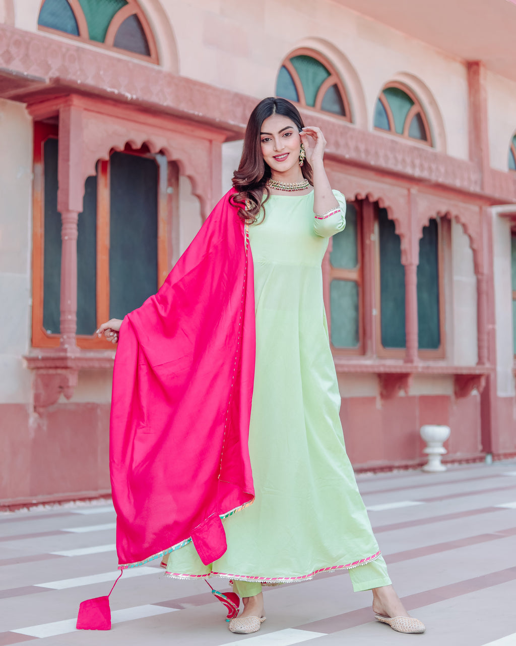 Light Green Georgette Palazzo Style Salwar Suit 92693