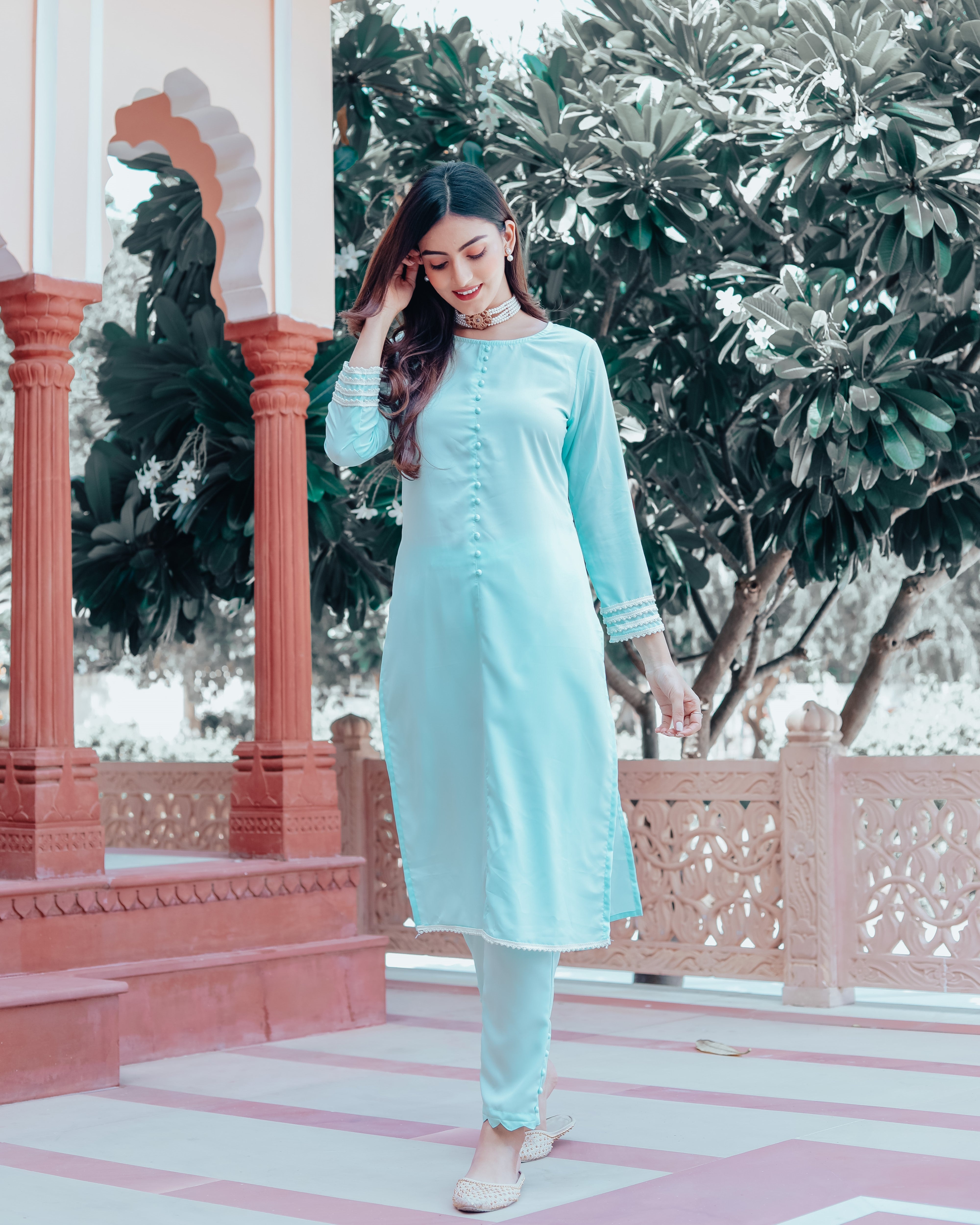 Aqua blue Suit Set