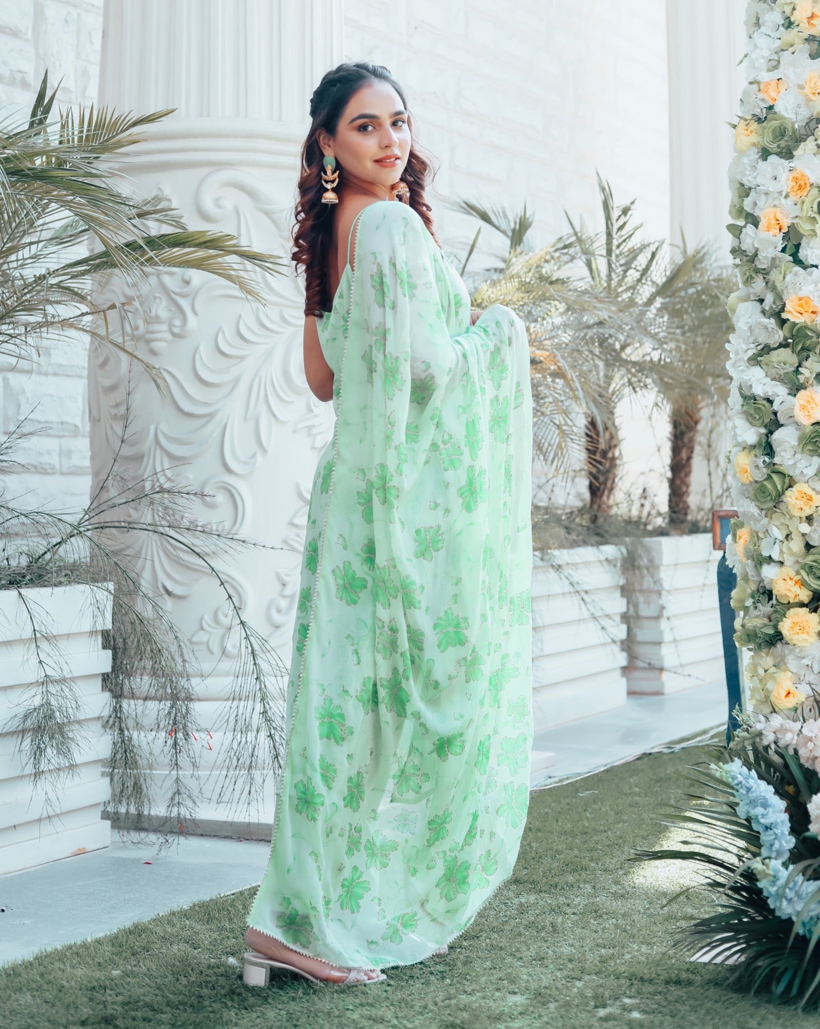 Surat Green Floral Suit Set