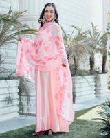 Sophia Peach Silk Suit Set