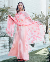 Sophia Peach Silk Suit Set