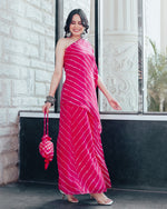 Elia Pink One Shoulder Womens Kurta Set