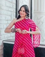 Elia Pink One Shoulder Womens Kurta Set