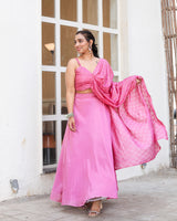 Bauhinia Pink Lehanga With Blouse attached Dupatta