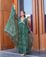 Kavya Green Bandhani Suit set
