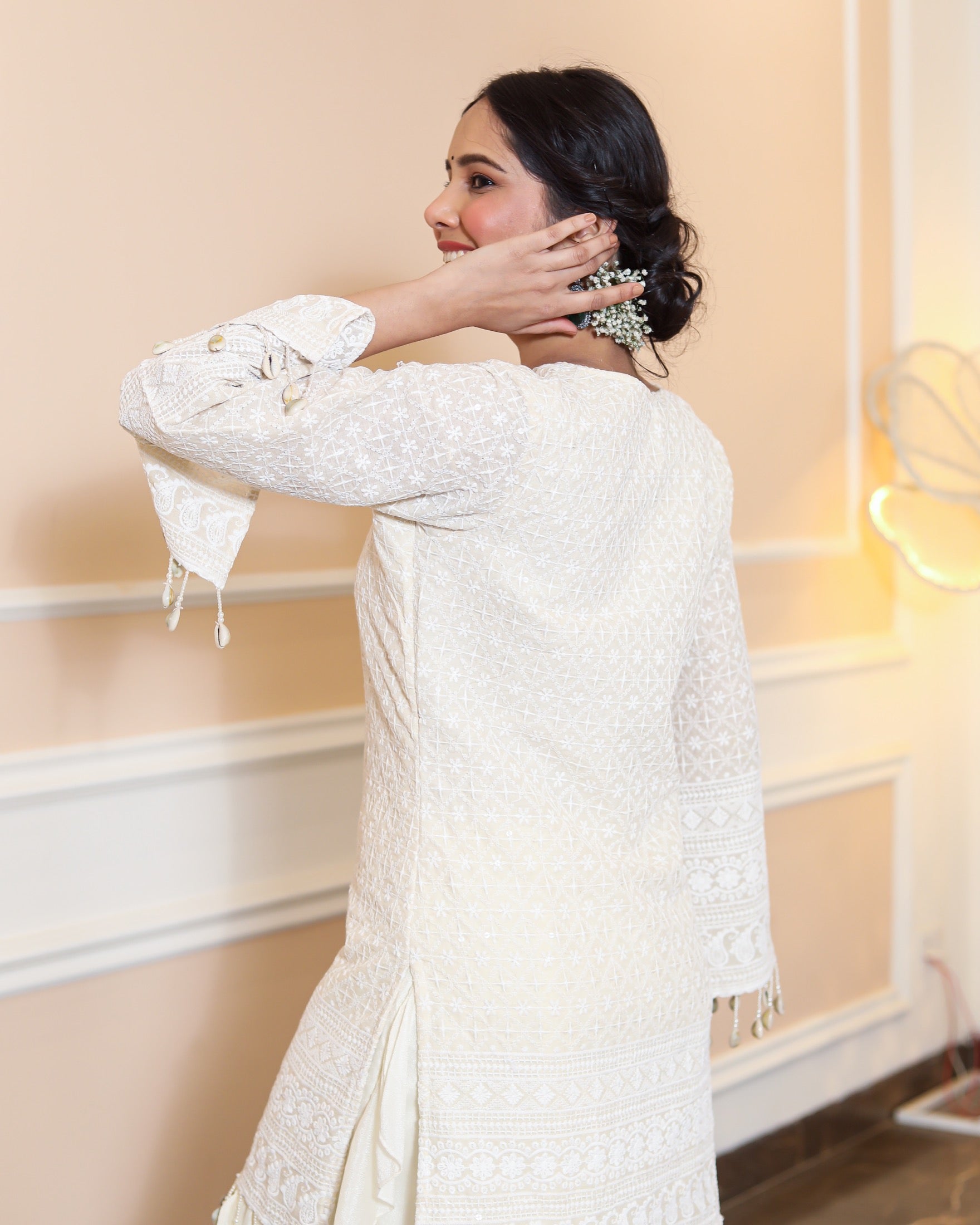 Chandani White Chikankari Sharara Set