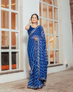 Bell Blue Leheriya Saree