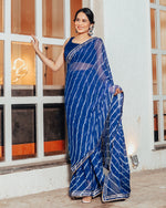Bell Blue Leheriya Saree
