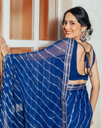 Bell Blue Leheriya Saree