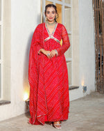 Vinaya Red Bandhani Suit set