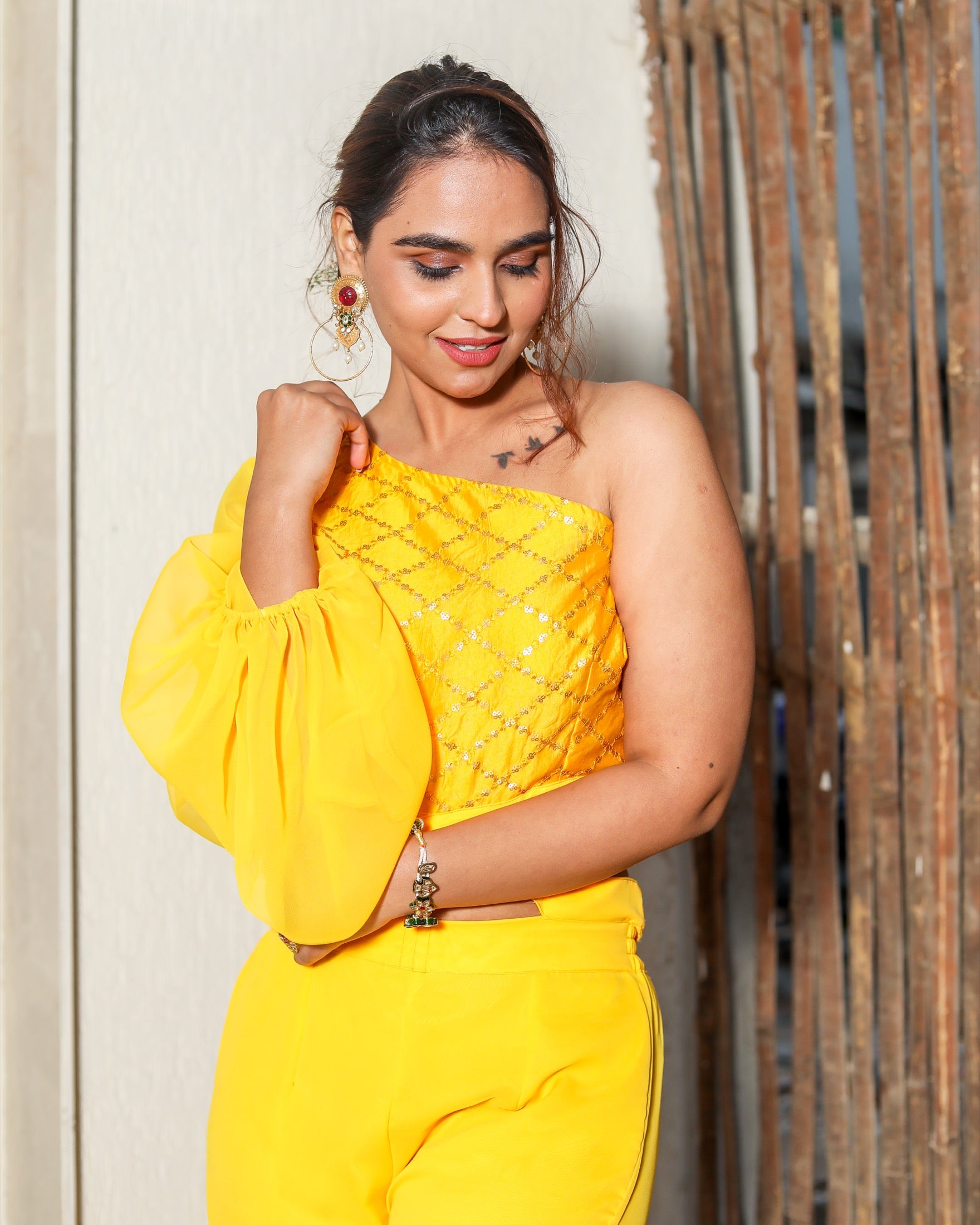 Mustard Yellow Sequin Jumpsuit