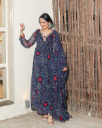Brinda Blue Bandhani Suit Set