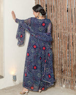 Brinda Blue Bandhani Suit Set