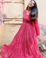 Cadet Carrot Leheriya Maxi Fusion Dress