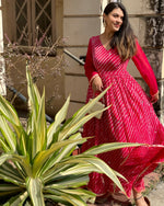 Cadet Carrot Leheriya Maxi Fusion Dress