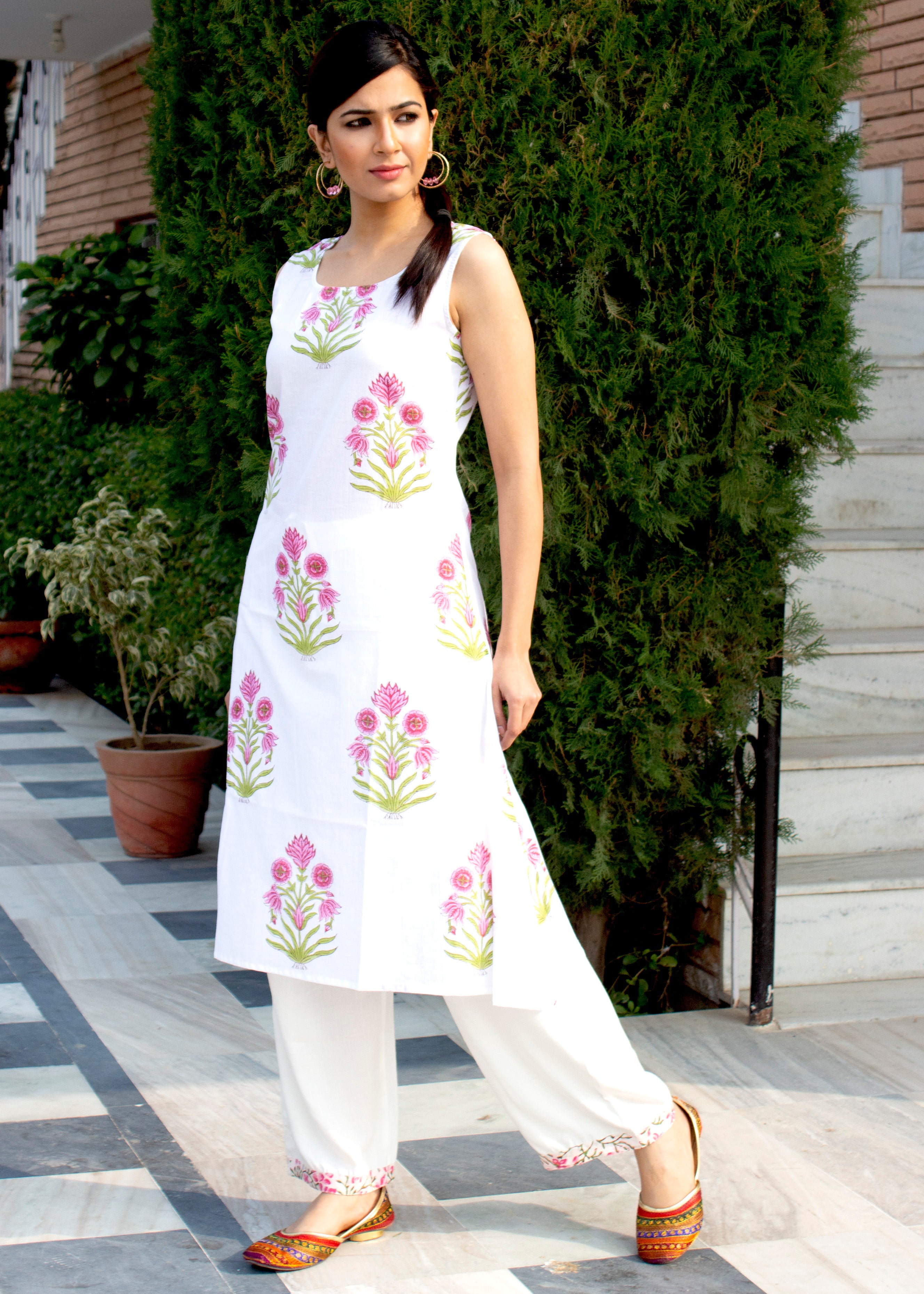 Poppy Pink Kurta Set With A Jacket